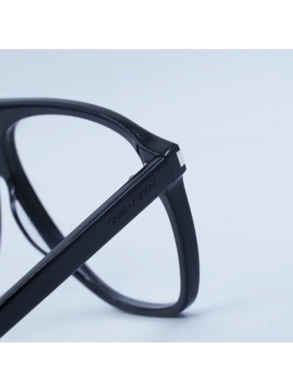 Saint Laurent SL596 DUNE OPT 001 Aviator Eyeglasses – Shiny Black 58mm - Picture 8 of 11
